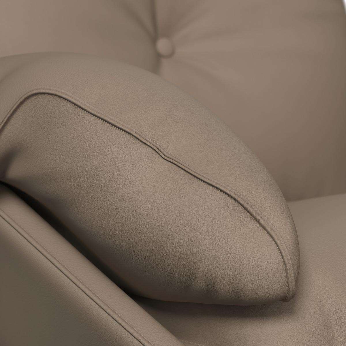 Relaxační křeslo ANDREA, světle hnědá, s taburetem - černá/světle hnědá, Moderní, kov/dřevo (82/105/80cm) - Bessagi Home