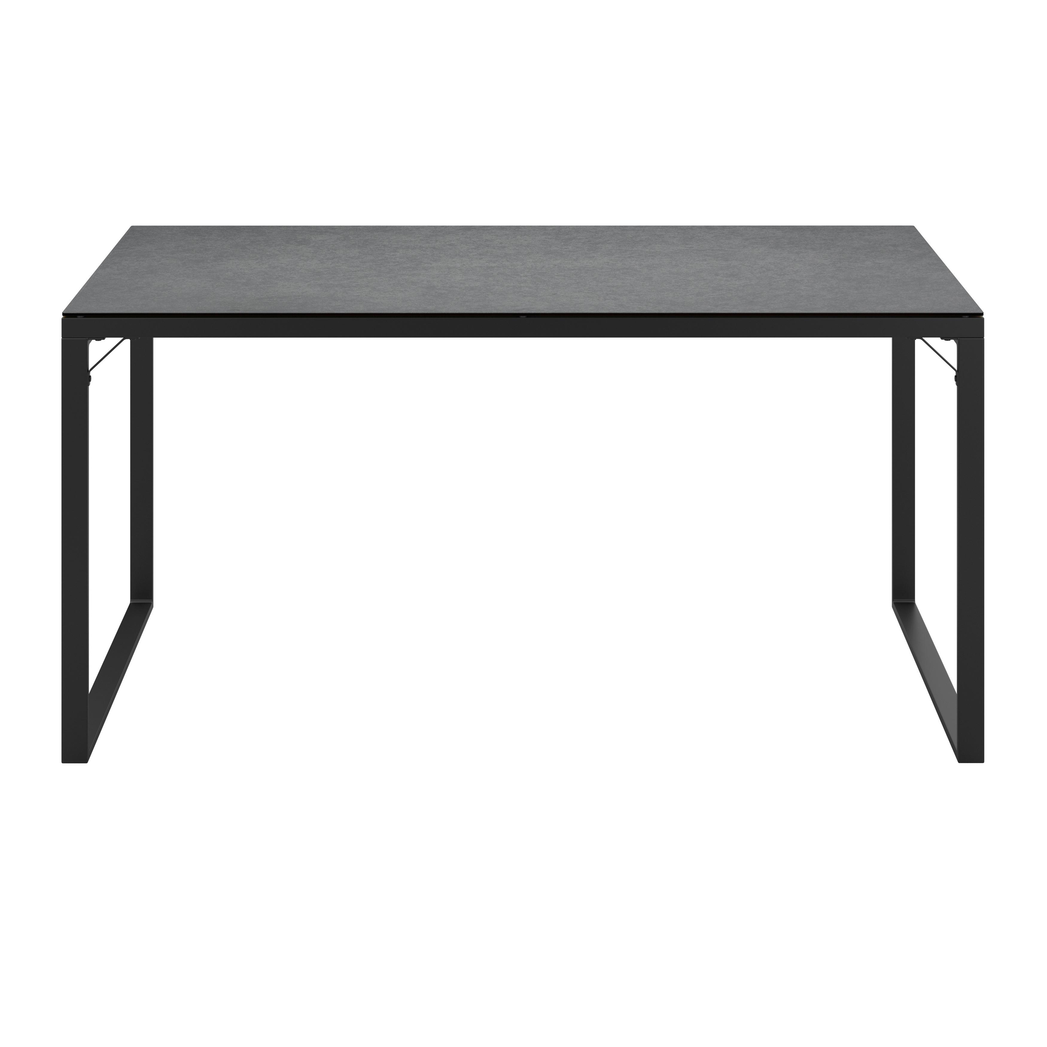 Gartentisch Brest - Anthrazit, MODERN, Glas/Metall (140/68/80cm) - Beldano