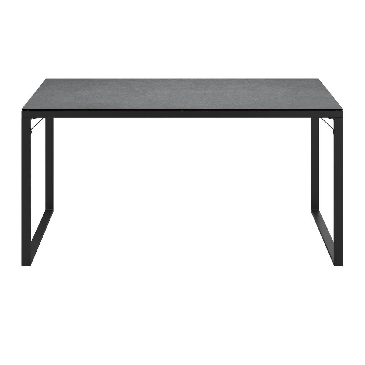 Gartentisch Brest - Anthrazit, MODERN, Glas/Metall (140/68/80cm) - Beldano