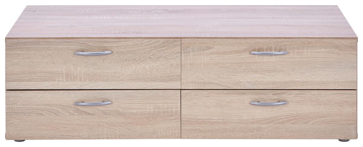 Schubladenboxe Basic Sonoma Eiche Dekor 4 Laden - Sonoma Eiche, KONVENTIONELL, Holzwerkstoff (110,7/35/51,9cm)