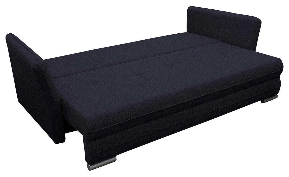 2-sitzer-sofa Mit Schlaffunkt. Modi Und Bettkasten Schwarz - Silberfarben/Schwarz, Design, Textil (235/83/106cm) - MID.YOU