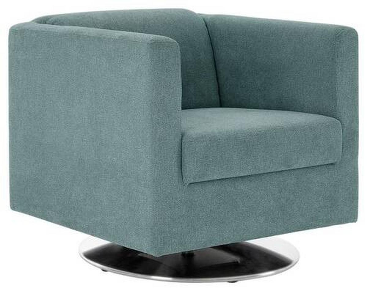 Designsessel Looks I - Chromfarben/Petrol, Design, Textil (72/71/75cm) - LOOKS by W.Joop