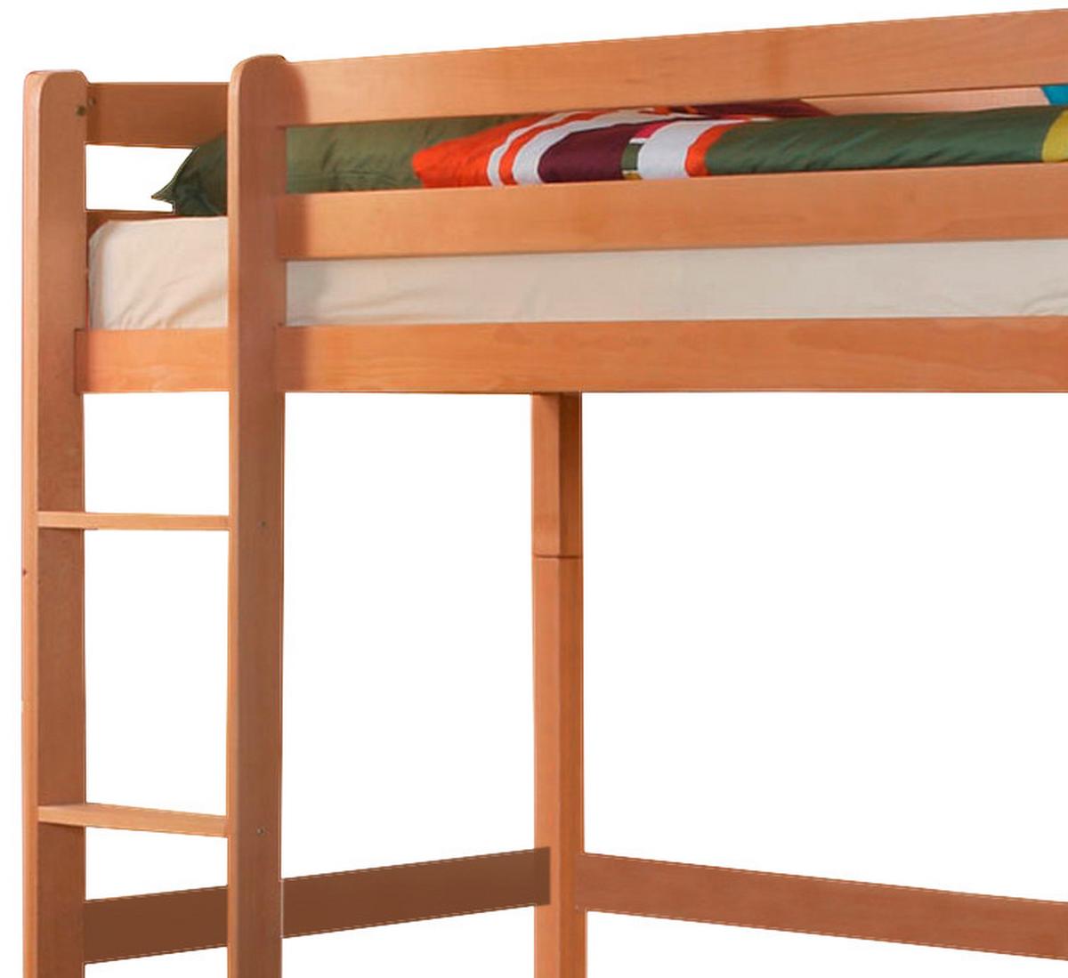 Vysoká postel TOLLY R přirodní - barvy buku, Basics, dřevo (90/200cm) - MID.YOU
