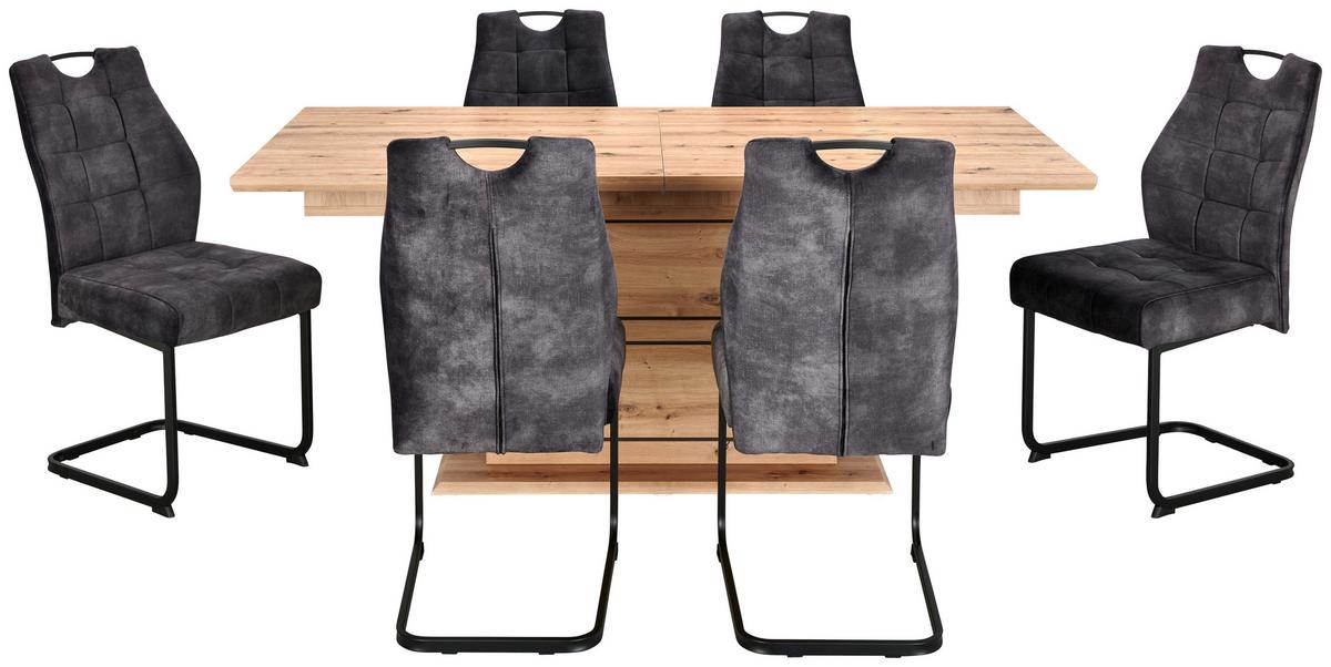 ROZŤAHOVACÍ STÔL HARVEY 180 AZ - farba duba/antracitová, Konventionell, kompozitné drevo (180/76,5/90cm)