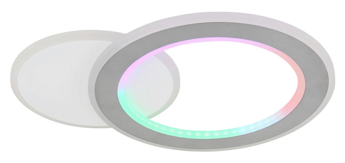 LED-Deckenleuchte 2700-6000k - Hellgrau/Schwarz, Design, Kunststoff/Metall (51/38/4cm) - Globo