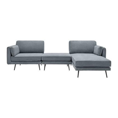 Sedací souprava DUNJA - šedá, Moderní, kov/dřevo (295/89/161cm) - P & B