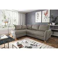 Ecksofa Compact Schlammfarben B: 168x227 Cm - Schlammfarben/Buchefarben, Design, Leder/Textil (168/227cm) - Livetastic