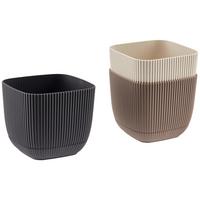 Virágcserép Liah - bézs/barna, Konventionell, műanyag (15/15/13cm) - Luca Bessoni