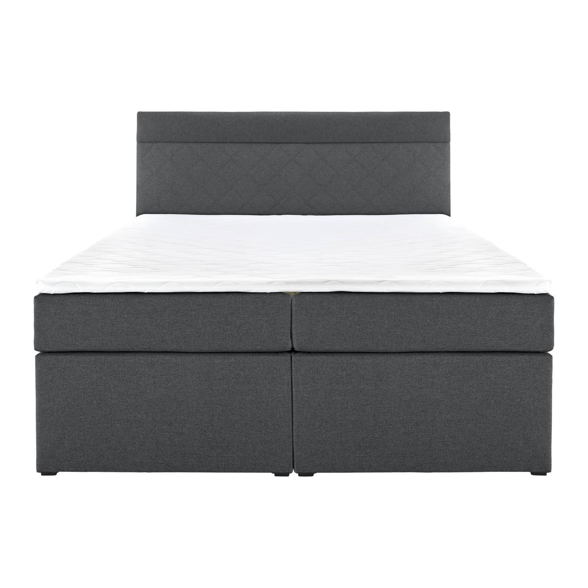 Boxspring postel ROSA, 140x200 cm, antracitová - tmavě šedá/antracitová, Moderní, dřevo/kompozitní dřevo (140/200cm) - Bessagi Home