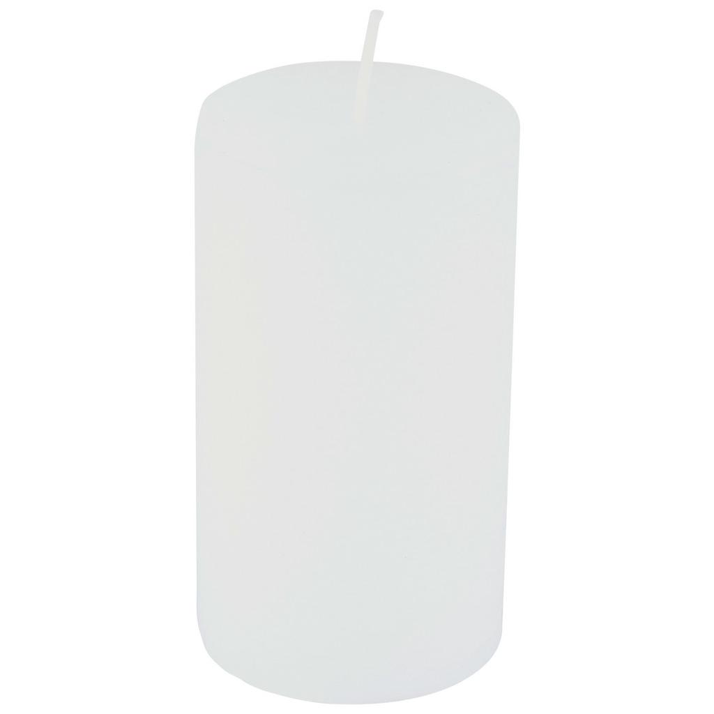 Stumpenkerze Saphira Weiß D/H: 6,8/12 cm