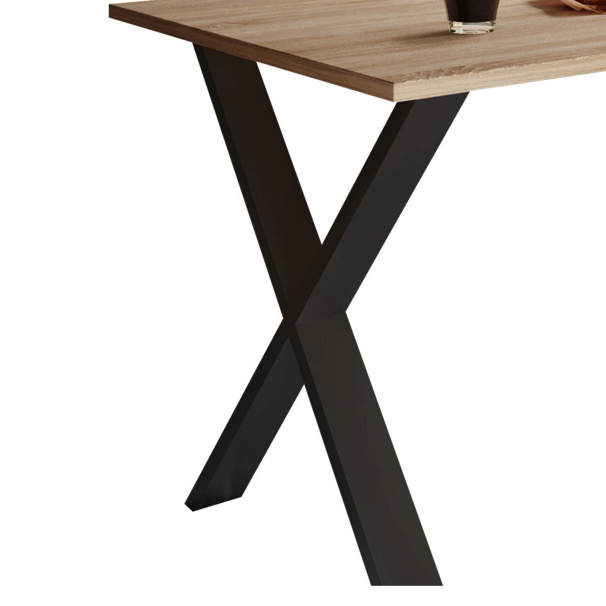 Jedálenský stôl XONA, dub sonoma, 110/80/76 CM - čierna/dub sonoma, Basics, kompozitné drevo (110/80/76cm) - MID.YOU