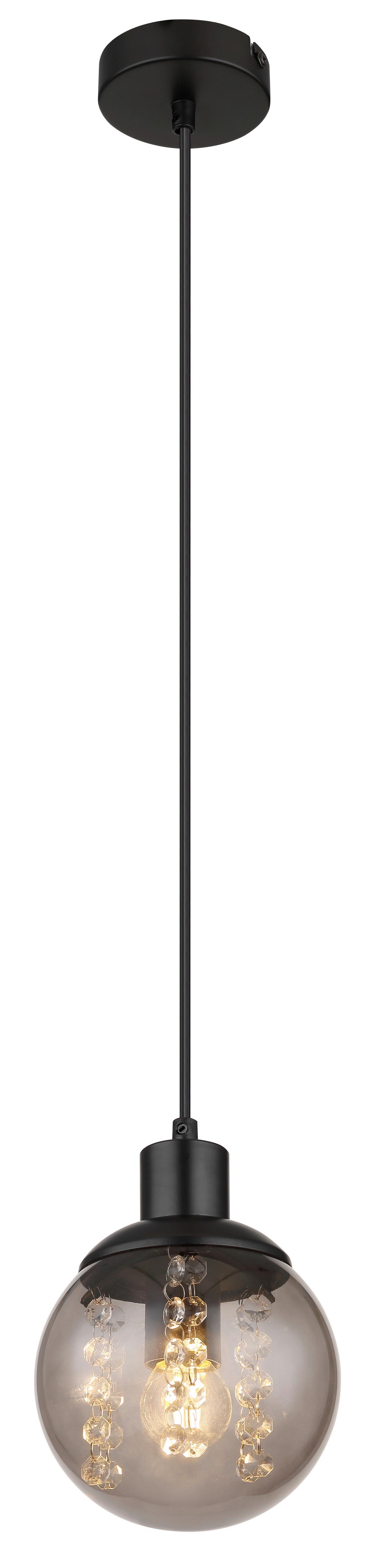 Hängeleuchte 15657h - Klar/Schwarz, Design, Glas/Kunststoff (15/150cm) - Globo