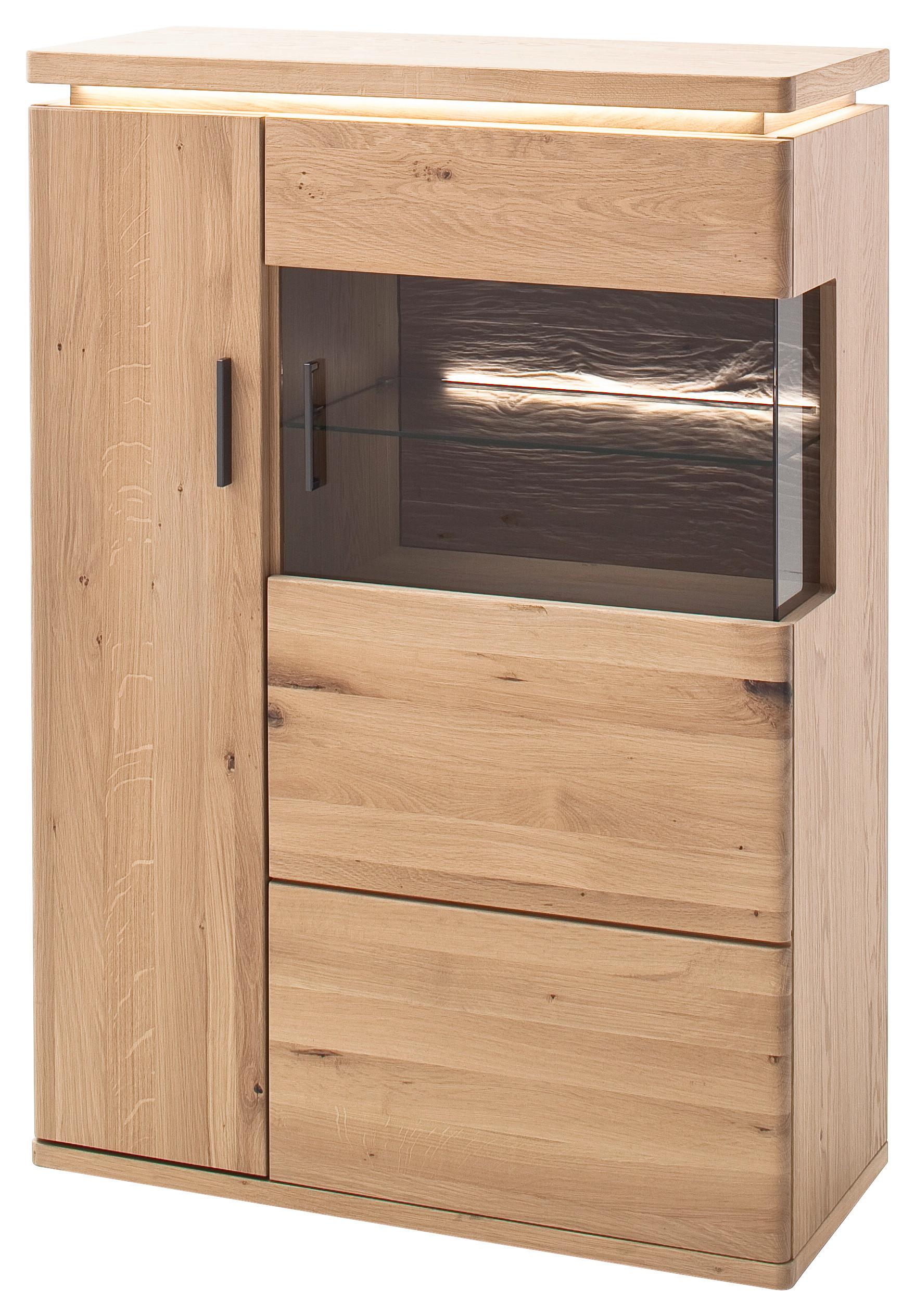 Highboard teilmassiv B: 90 cm Barcelona Eichefarben