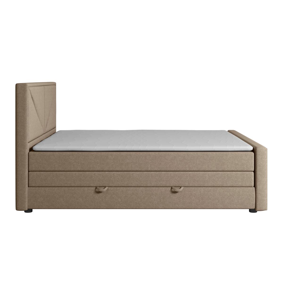 Boxspringbett Mit Bettkasten Lima 180x200 Cm Beige - Beige/Schwarz, MODERN, Holz/Kunststoff (180/200cm) - MID.YOU