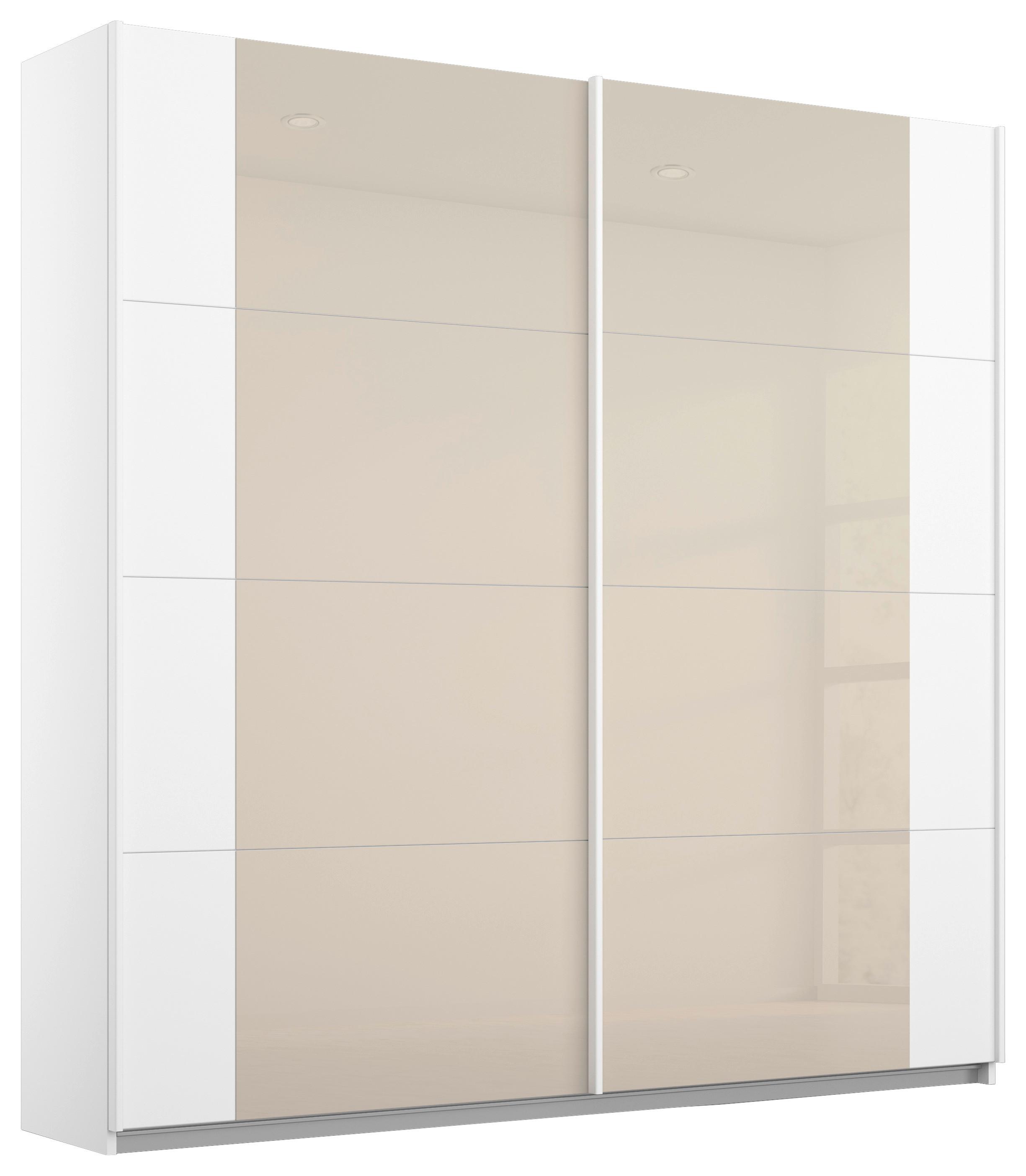 Schwebetürenschrank Artemis B: 181 cm Weiß/Champagner - Champagner/Weiß, MODERN, Glas/Holzwerkstoff (181/210/62cm) - Rauch Möbel