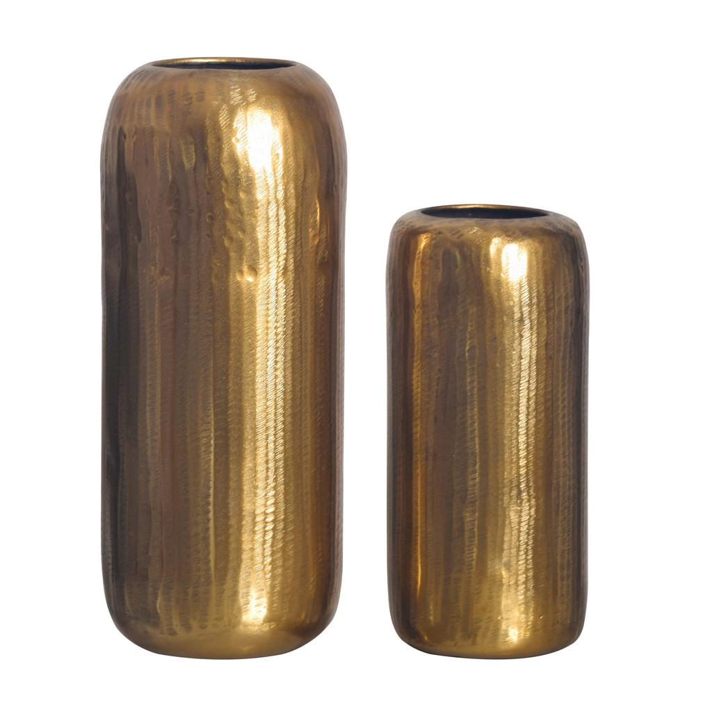 DEKOVASE 2er Set Goldfarben B: 16 cm