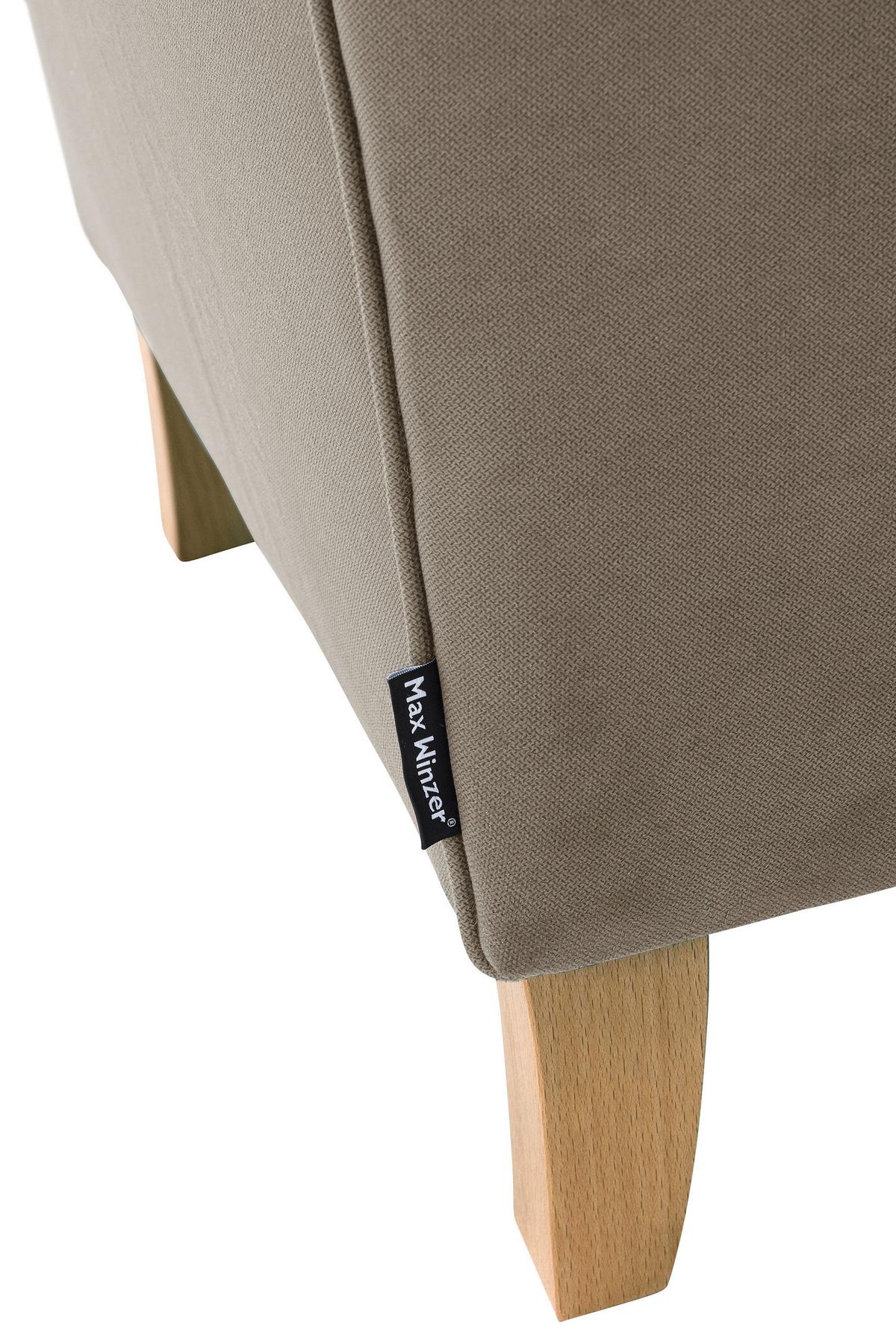 Ohrensessel mit Armlehnen Lorris Flachgewebe Hellbraun - Hellbraun/Eichefarben, KONVENTIONELL, Textil (77/103/86cm) - Max Winzer