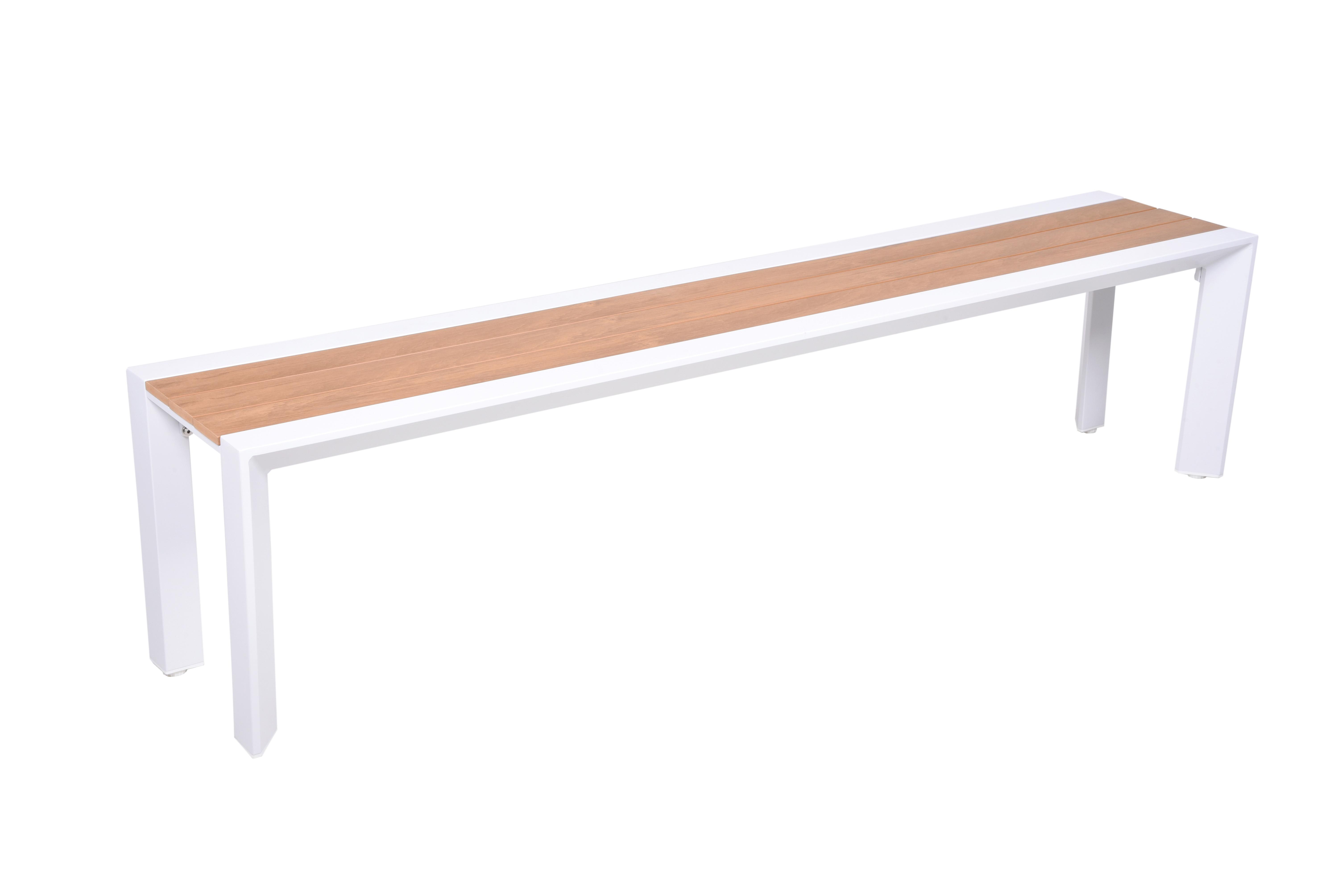 Gartenbank Venice - Braun/Weiß, Basics, Kunststoff/Metall (180/44/36cm) - Gardenson