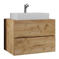 Waschbecken mit Unterschrank B: 60 cm Eiche Dekor - Honigeiche/Eichefarben, MODERN, Keramik/Holzwerkstoff (60cm) - MID.YOU