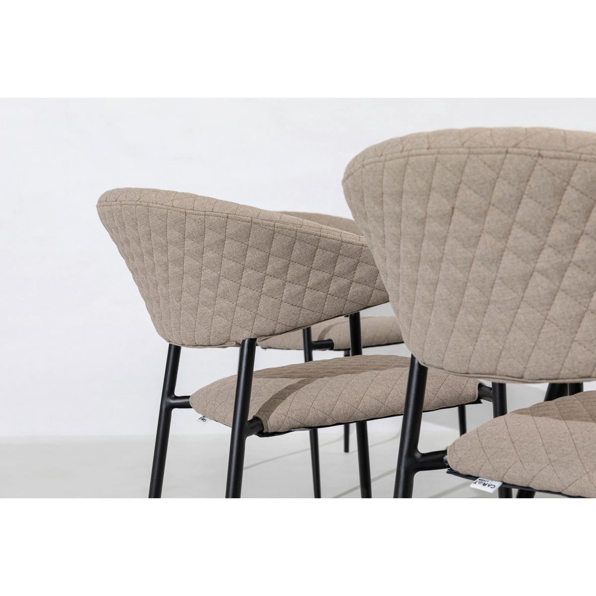 Stapelsessel Puro - Sandfarben/Anthrazit, MODERN, Textil/Metall (58/83/66cm) - Gardenson