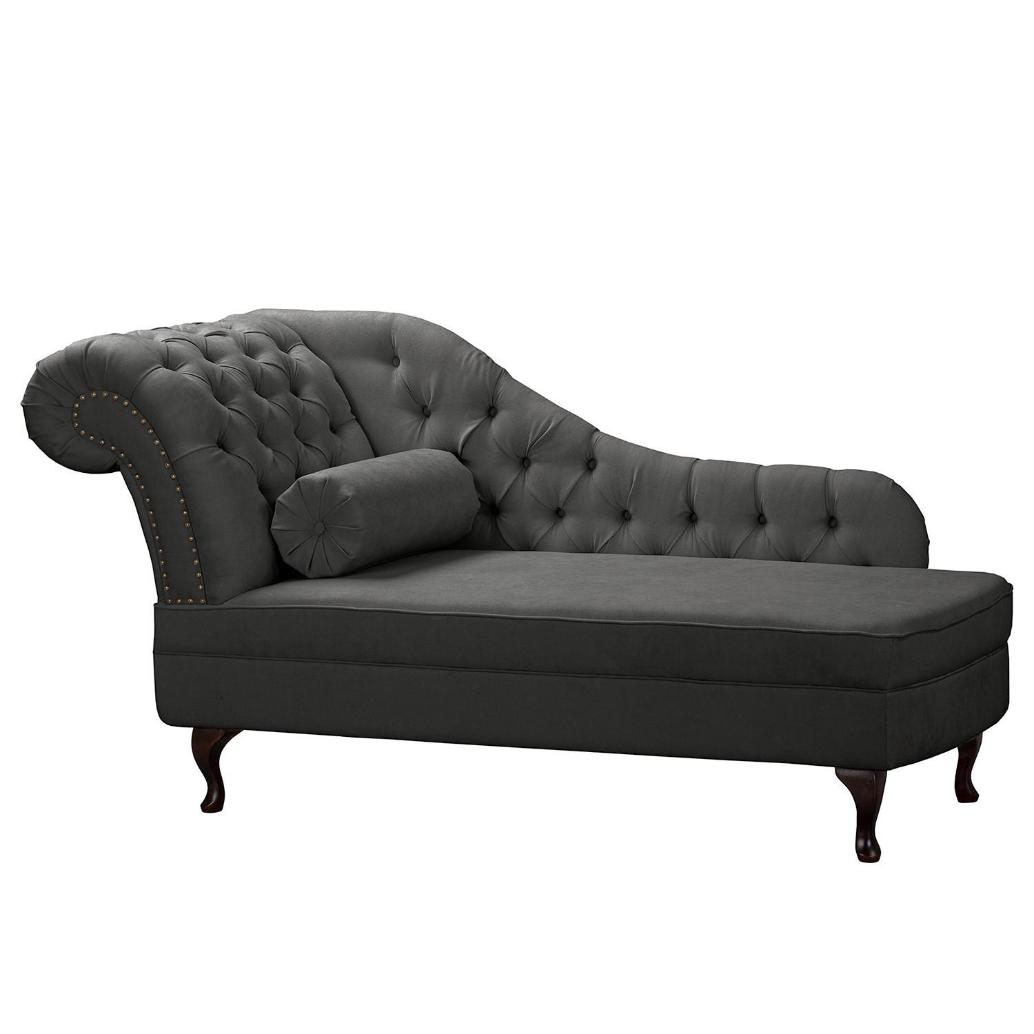 Récamiere Pako Dunkelgrau B: 185cm - Dunkelgrau/Braun, Design, Textil (185/93/75cm) - Livetastic