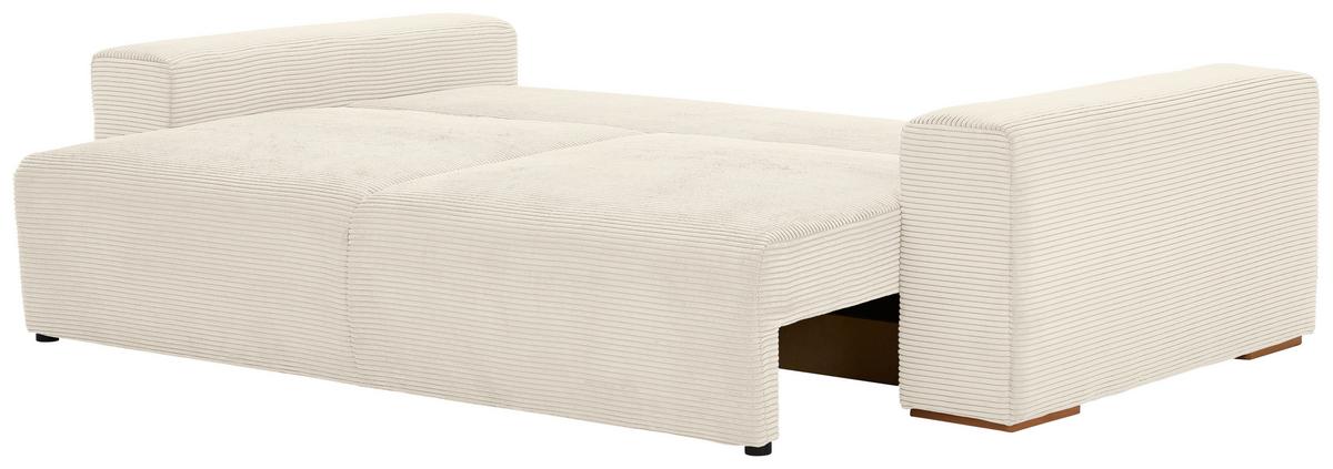 Schlafsofa Vouge Creme Bettkasten, B: 255 Cm - Buchefarben/Creme, KONVENTIONELL, Textil (255/86/123cm) - Livetastic