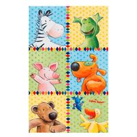 Kinderteppich Tier Bunt 80x150 Cm - Blau/Gelb, Trend, Textil (80/150cm)
