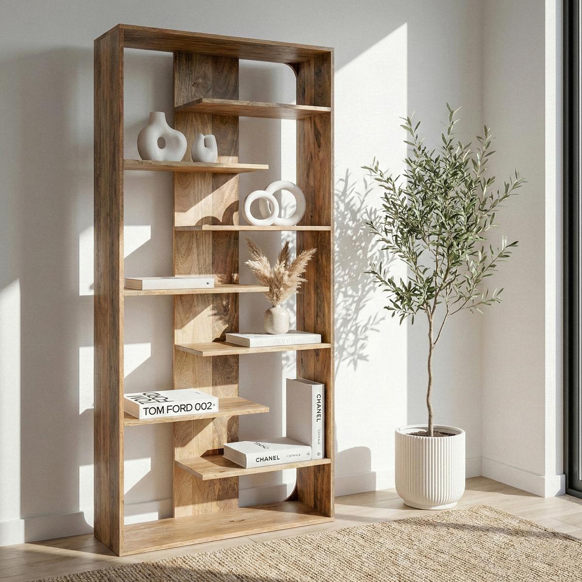 REGAL Braun B: 90cm - Braun, Design, Holz (90/200/40cm) - Livetastic