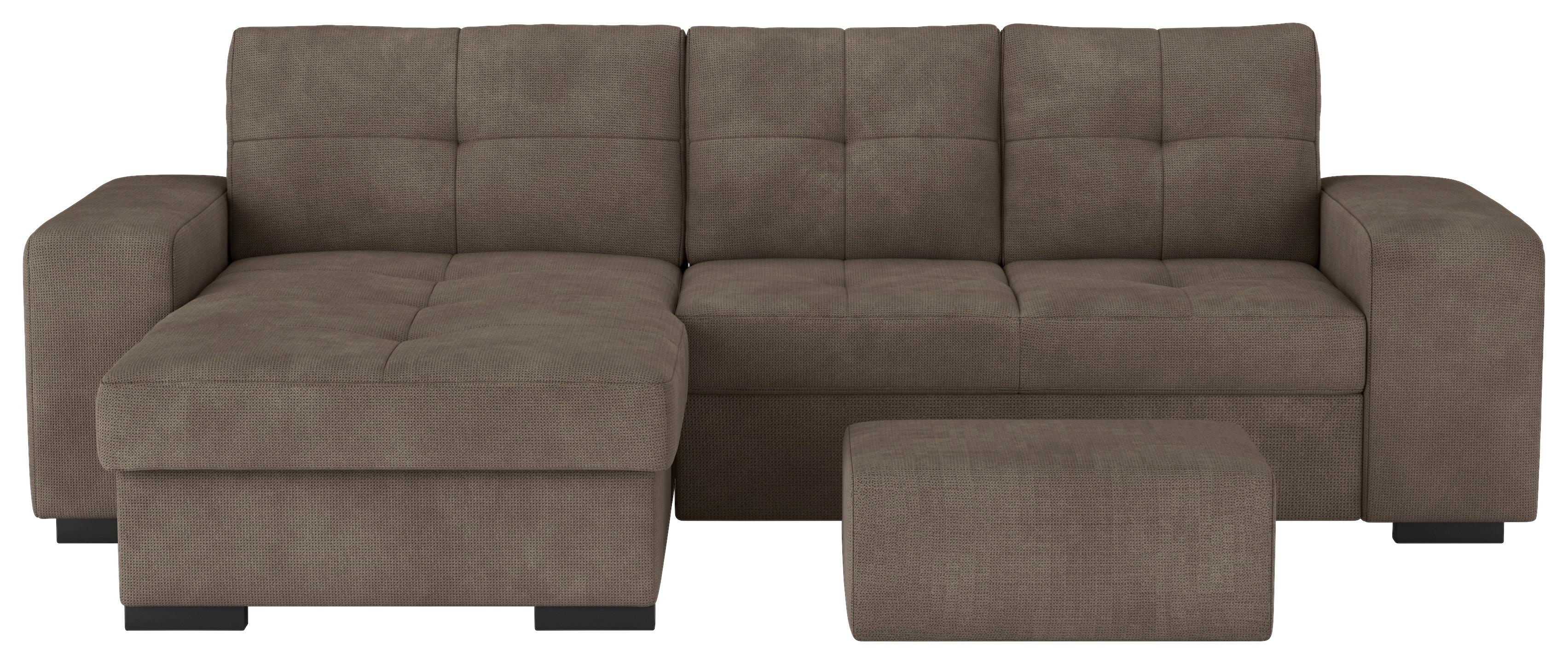 Eckschlafsofa Mattina Taupe S: 156x268 Cm - Taupe/Schwarz, MODERN, Textil (156/268cm) - MID.YOU