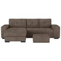 Eckschlafsofa Mattina Taupe S: 156x268 Cm - Taupe/Schwarz, MODERN, Textil (156/268cm) - MID.YOU