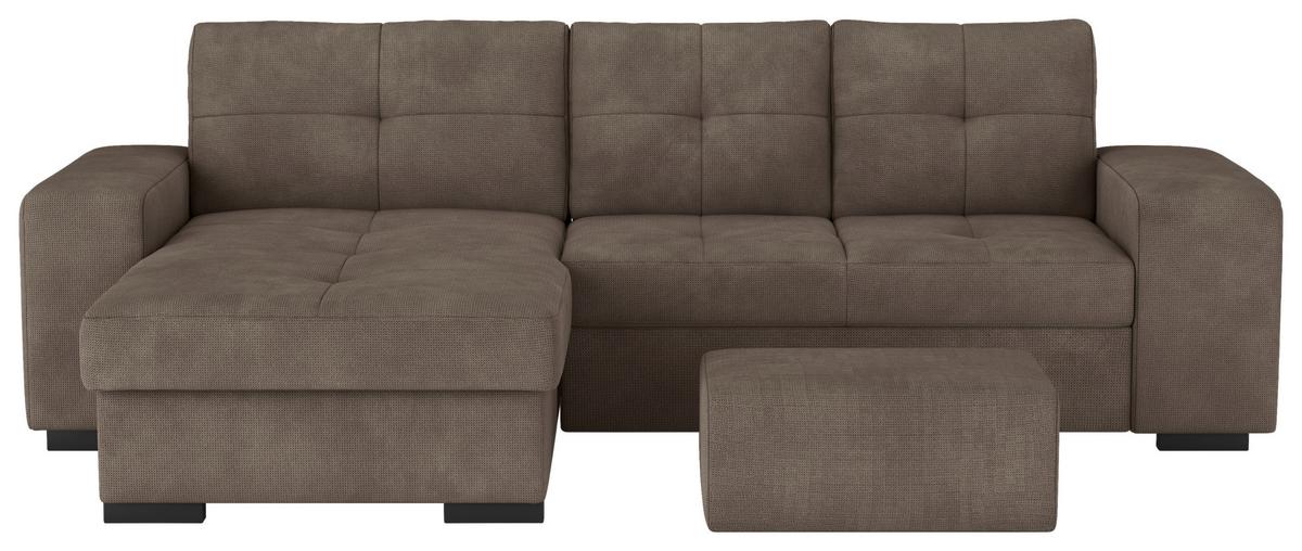Eckschlafsofa Mattina Taupe S: 156x268 Cm - Taupe/Schwarz, MODERN, Textil (156/268cm) - MID.YOU