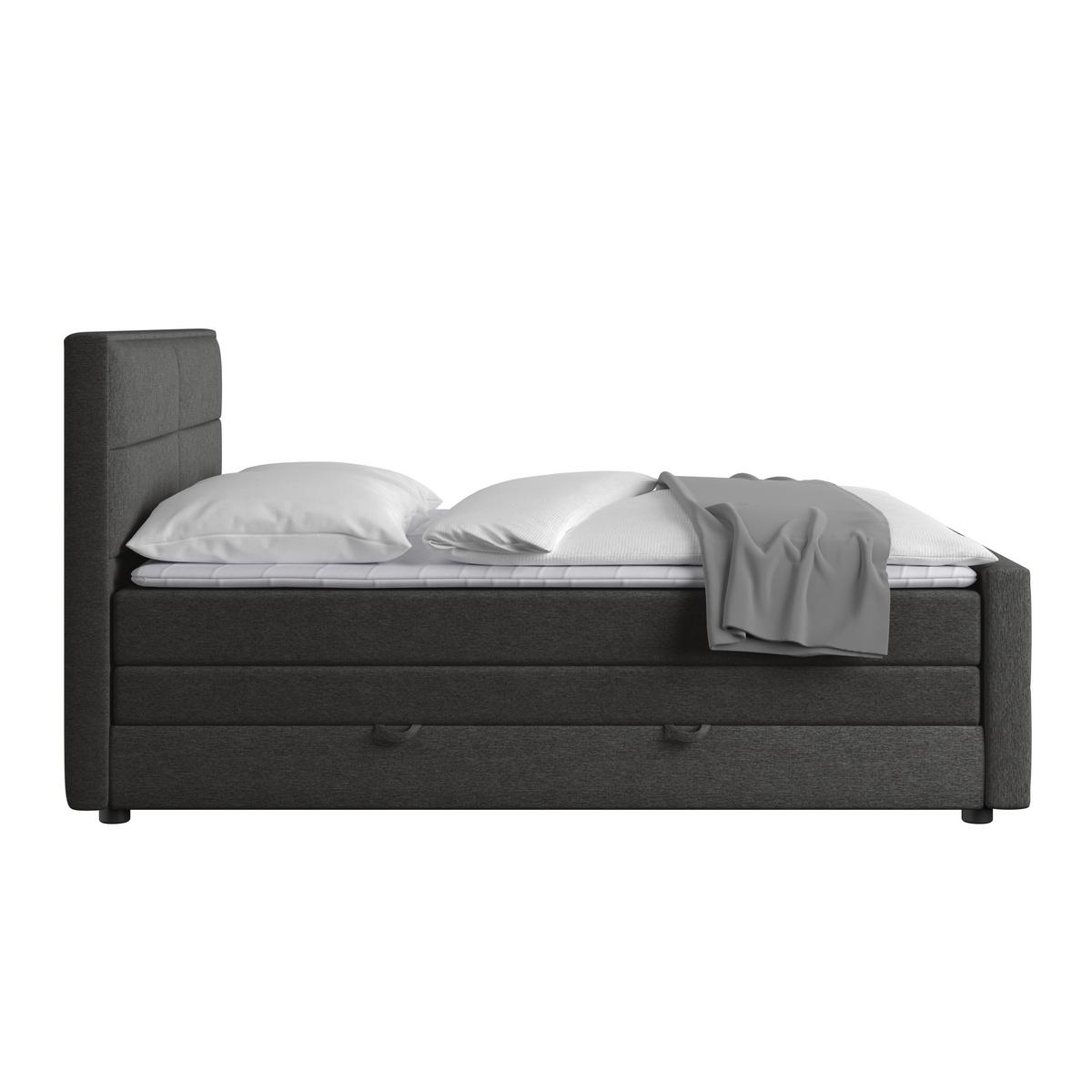 Boxspringbett Palermo 180x200 cm Anthrazit - Anthrazit, MODERN, Holz/Kunststoff (180/200cm) - MID.YOU