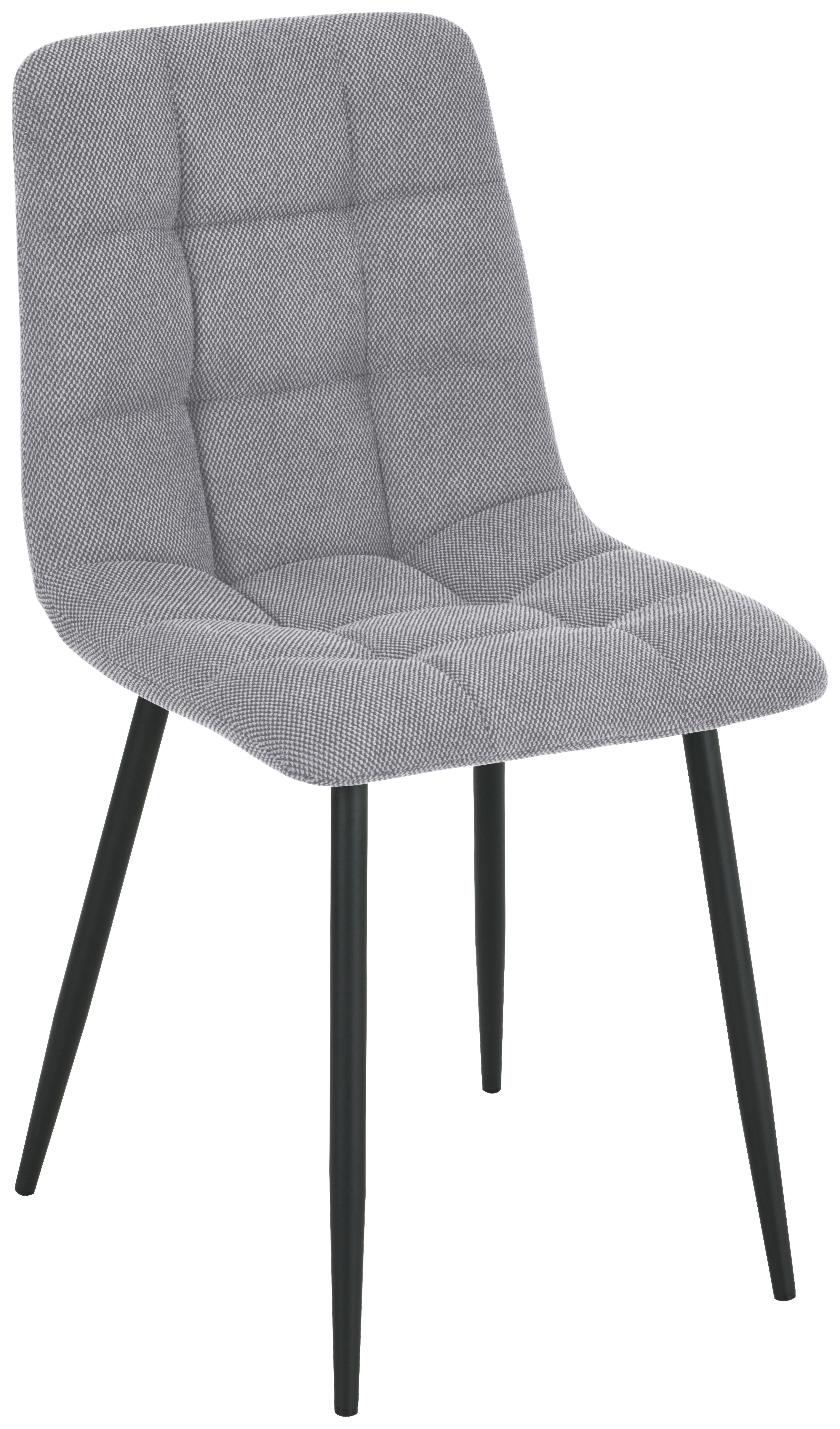 Vierfußstuhl Adea Leinenoptik Grau, B: 45 Cm - Schwarz/Grau, KONVENTIONELL, Holz/Textil (45/88/55cm) - P & B