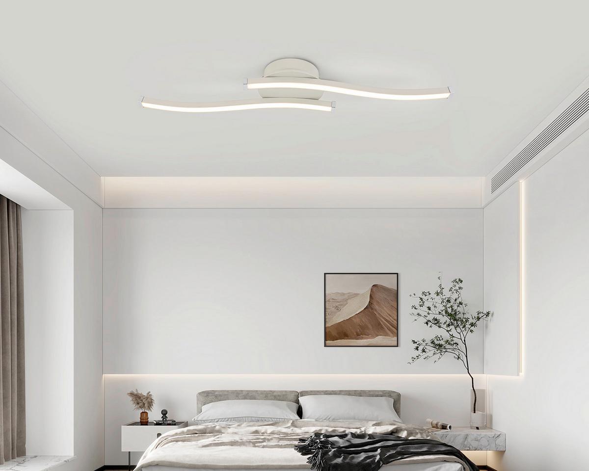 LED-Deckenleuchte Charlie *ph* - Sandfarben/Chromfarben, Basics, Kunststoff/Metall (12/55/6,5cm) - Luca Bessoni