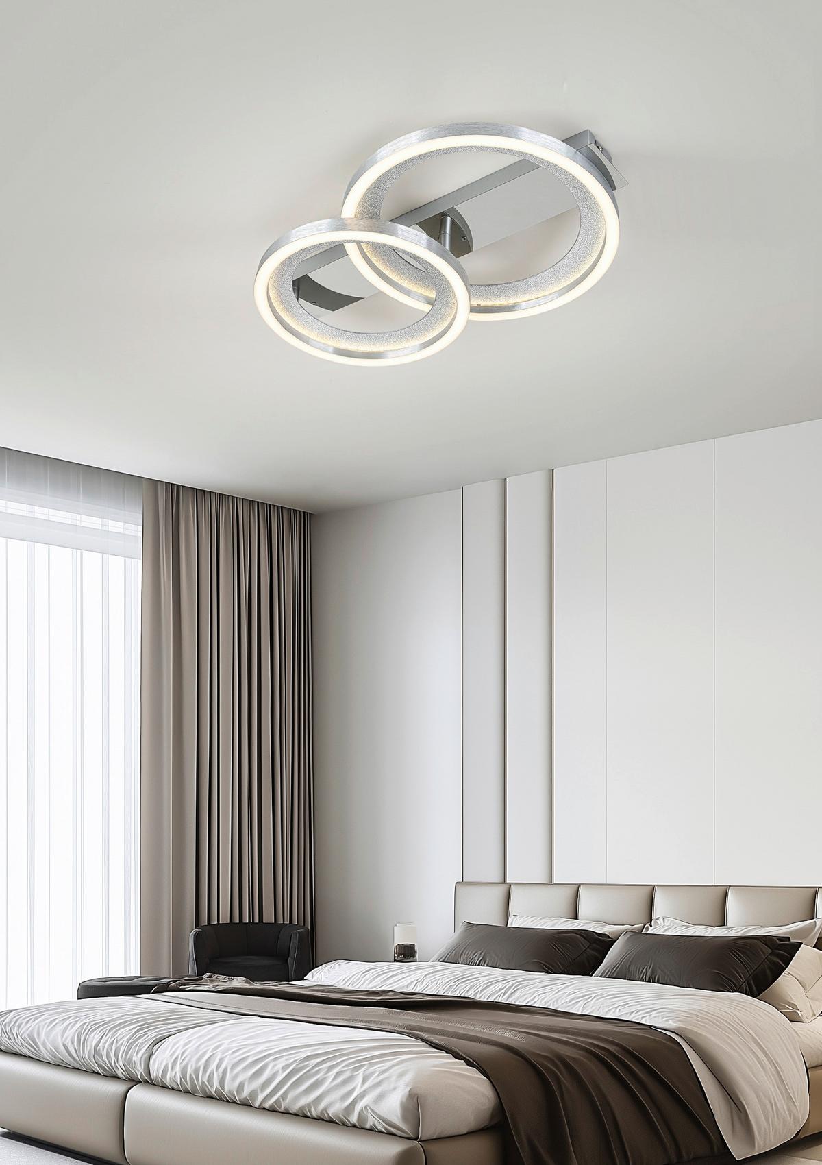 LED-DECKENLEUCHTE CALOGERO - Chromfarben/Silberfarben, Basics, Kunststoff/Metall (46/30,4/8cm) - Luca Bessoni