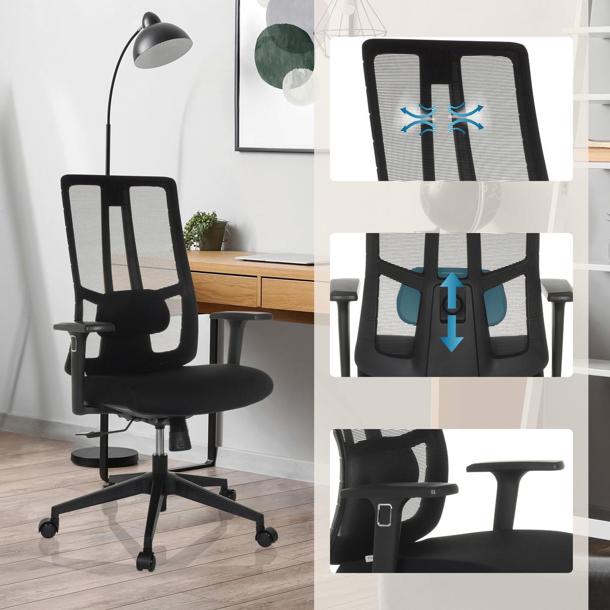 Drehstuhl Tramore Base Schwarz B: 67 Cm - Schwarz, MODERN, Kunststoff/Textil (67/108/60cm) - MID.YOU