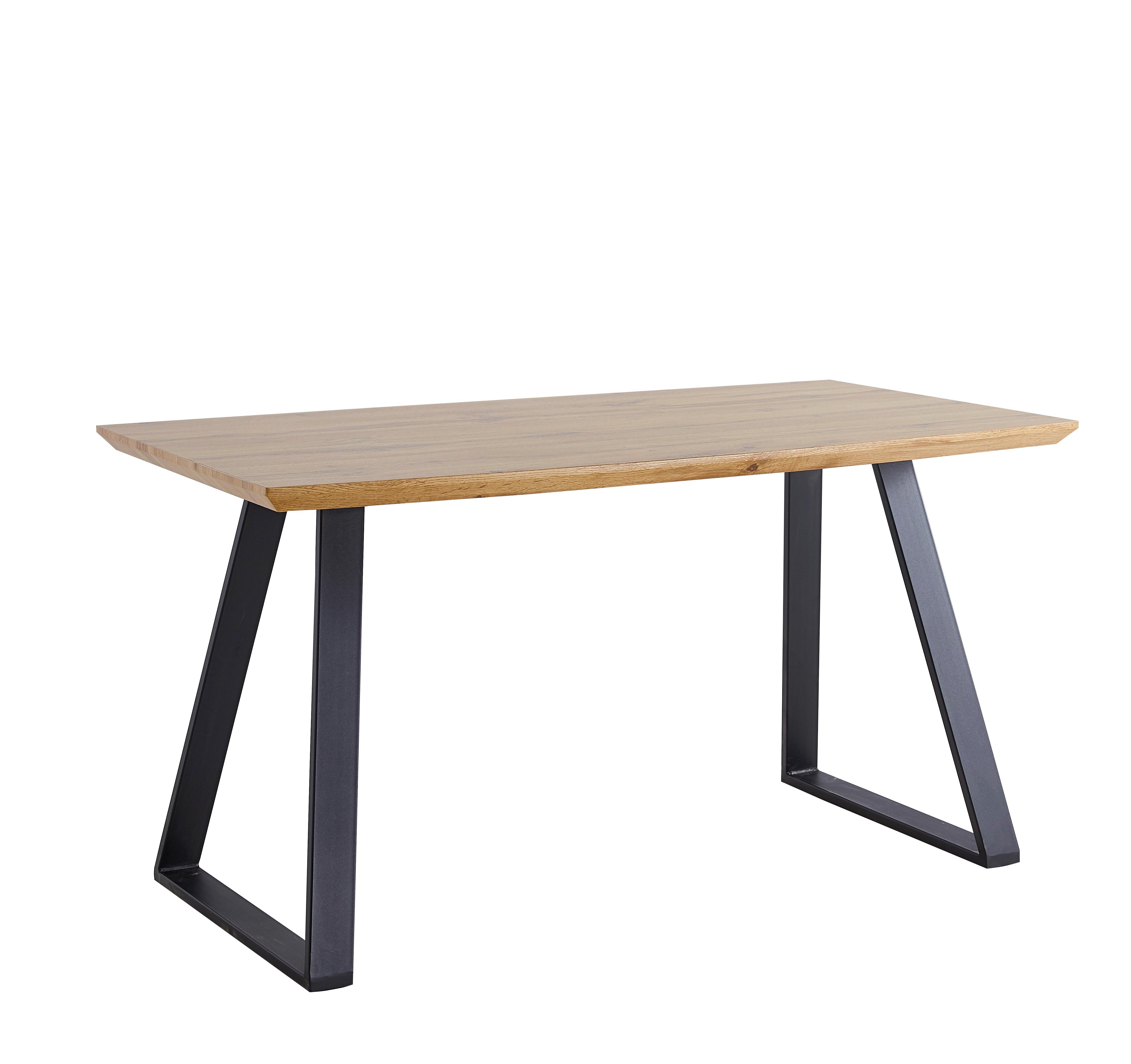 Esstisch 140x80 Eiche Dekor - Eichefarben/Schwarz, Design, Holzwerkstoff/Metall (140/80/75cm) - Livetastic