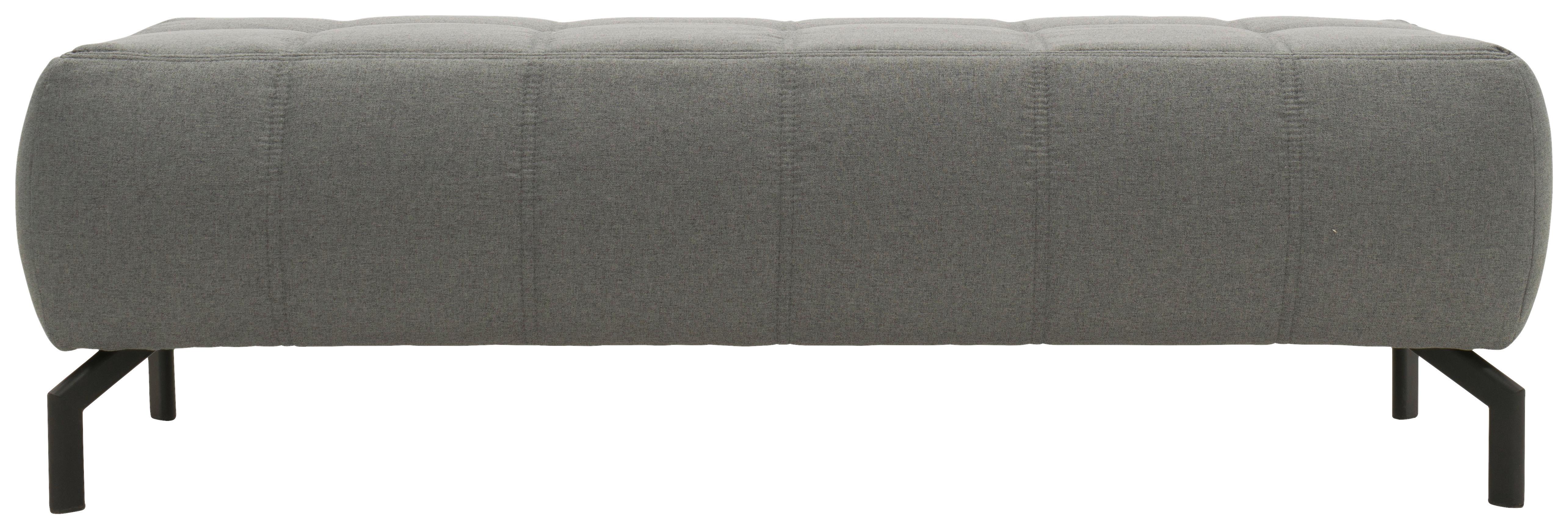 Polsterhocker Cunelli Grau Webstoff H: 45 cm - Schwarz/Grau, Design, Textil (153/45/62cm) - MID.YOU