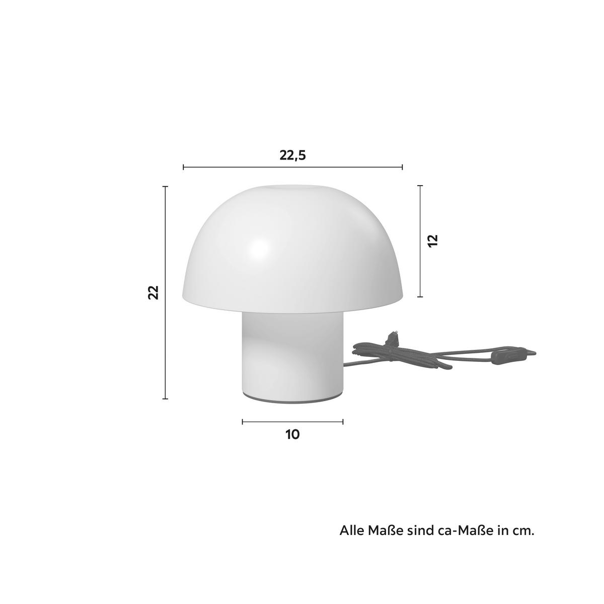 STOLNÍ LAMPA CARLA - bílá, Moderní, kov (22,5/22cm) - Bessagi Home