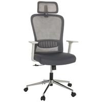 Drehstuhl Belaia W - Silberfarben/Grau, Basics, Kunststoff/Textil (66/113-130/60cm) - MID.YOU