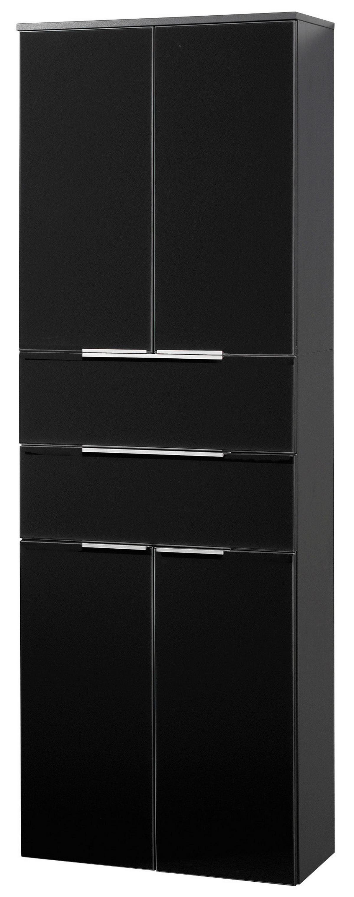 Hochschrank Mit Soft-Close Kara B: 61cm, Anthrazit - Anthrazit, MODERN, Glas/Holzwerkstoff (64/180/39cm) - MID.YOU