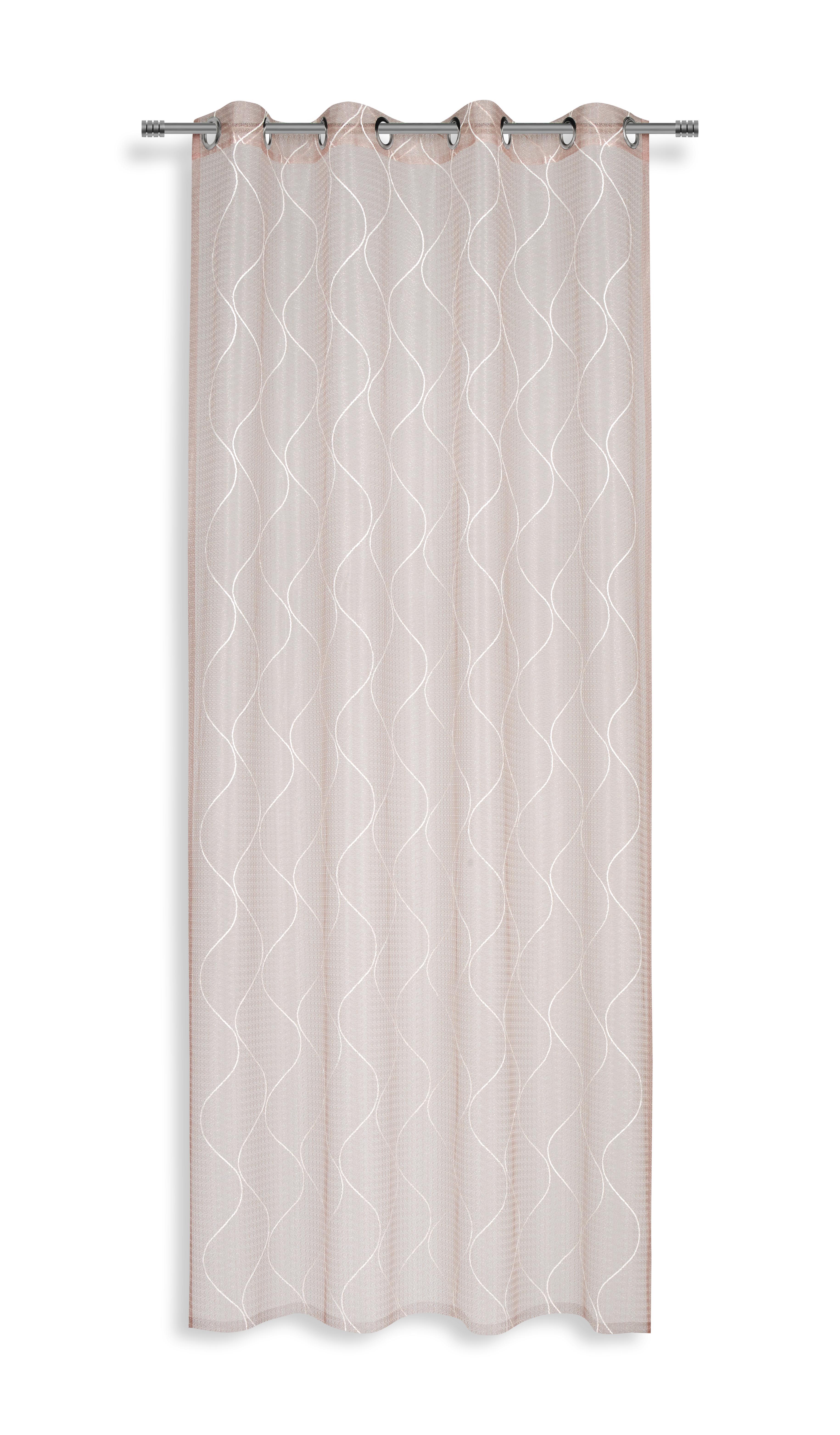 Ösenvorhang Noella - Rosa, MODERN, Textil (140/245cm) - Luca Bessoni