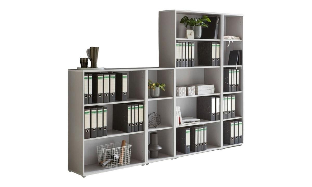 Aktenregal Office Edition Grau B: 257cm - Silberfarben/Grau, MODERN, Holzwerkstoff (257/185,6/33cm) - MID.YOU