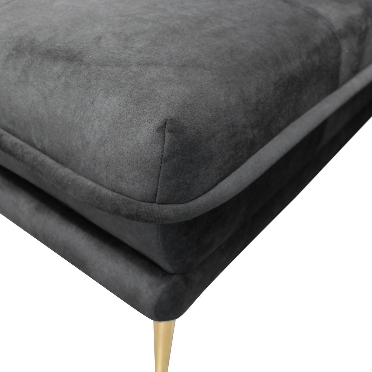 Ecksofa Whisper Anthrazit S: 196x264cm - Anthrazit/Goldfarben, Design, Textil (196/264cm) - MID.YOU