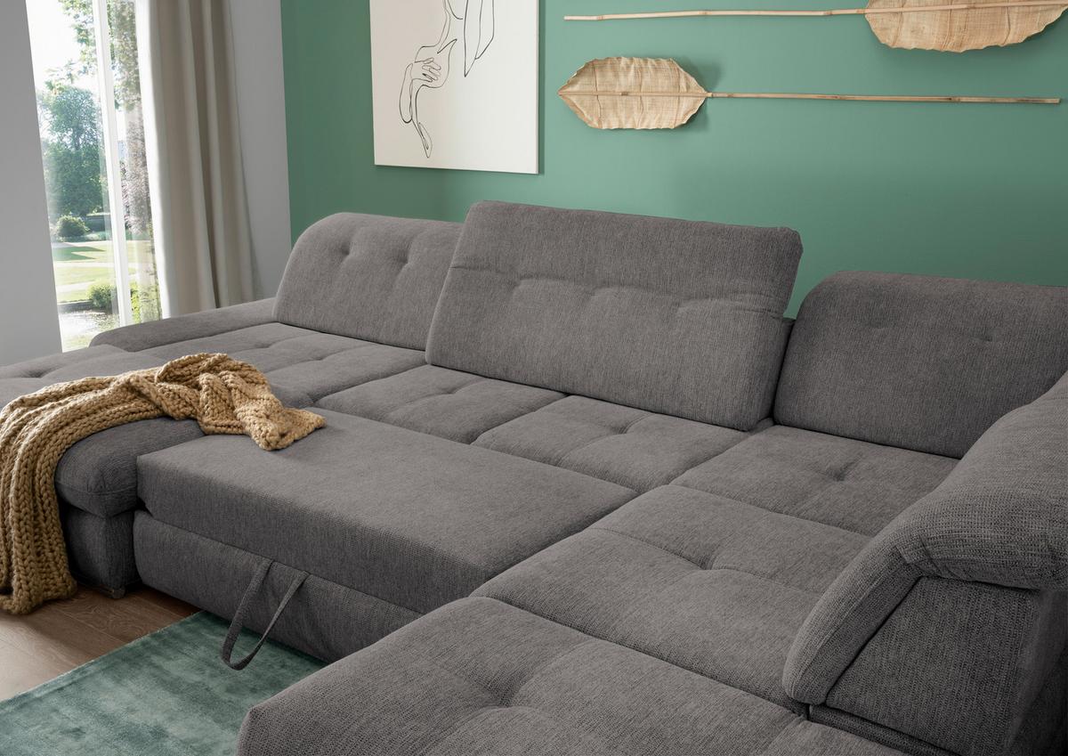 Livetastic Wohnlandschaft Dalida Mit Schlaffunktion Braun/Grau