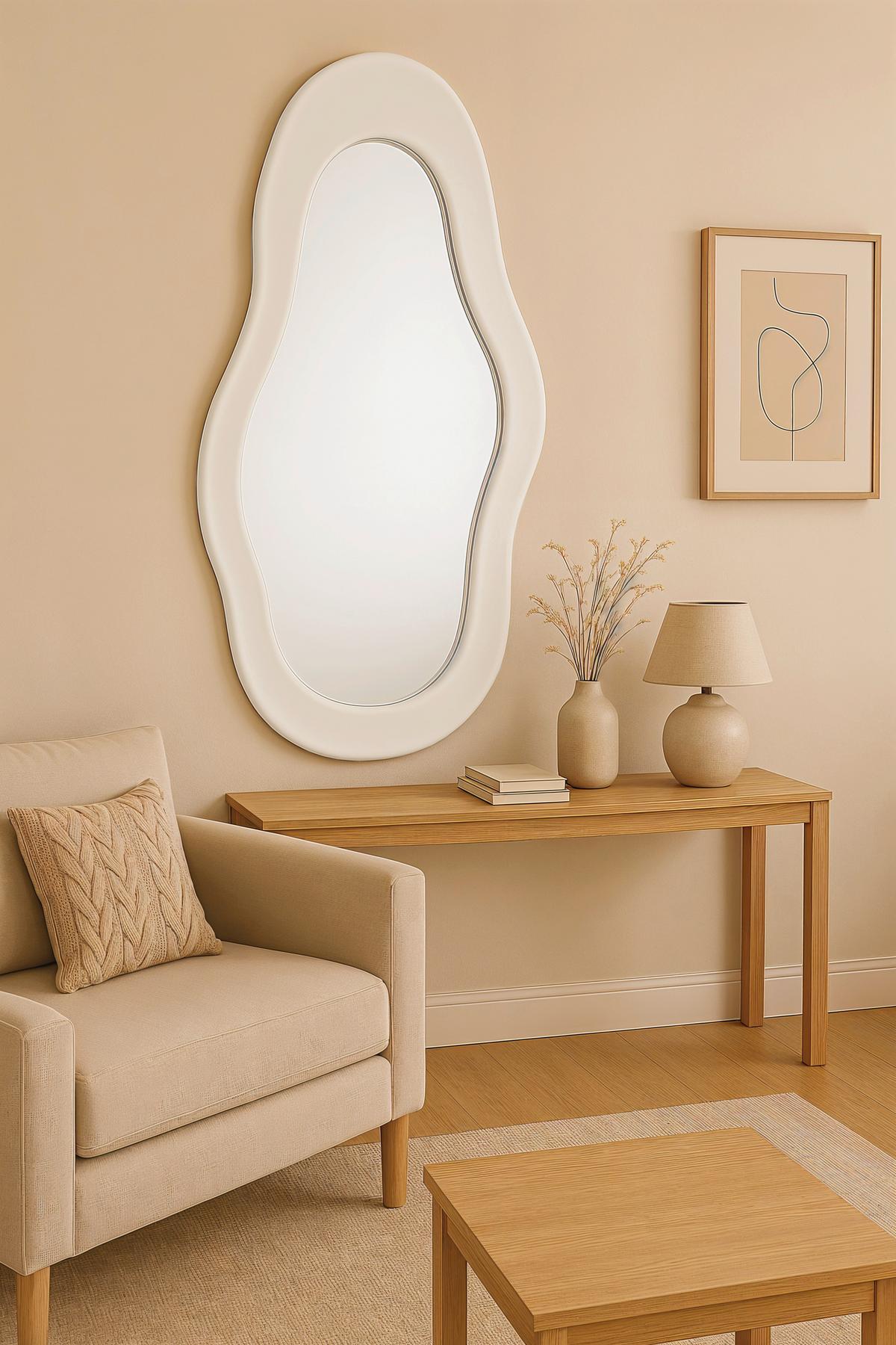 SPIEGEL Weiß B: 62cm - Weiß, Design, Glas/Holzwerkstoff (62/120/3cm) - MID.YOU