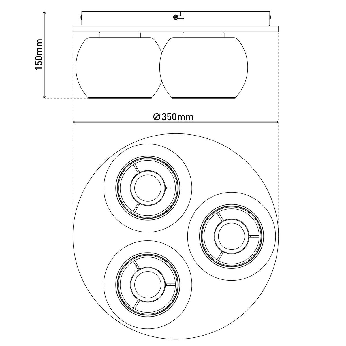 Deckenleuchte Kautschukholz - Schwarz/Naturfarben, Design, Glas/Holz (35/15cm) - Näve