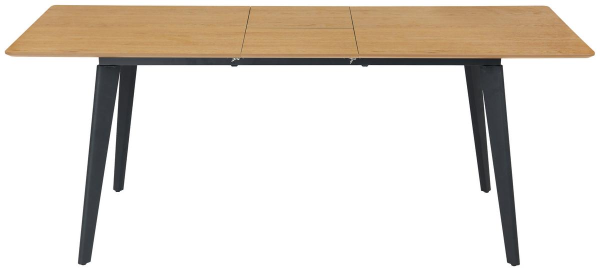 Ausziehtisch Oklahoma B: 160-200 Cm - Eichefarben/Schwarz, Design, Holzwerkstoff/Metall (160-200/90/76cm) - MID.YOU