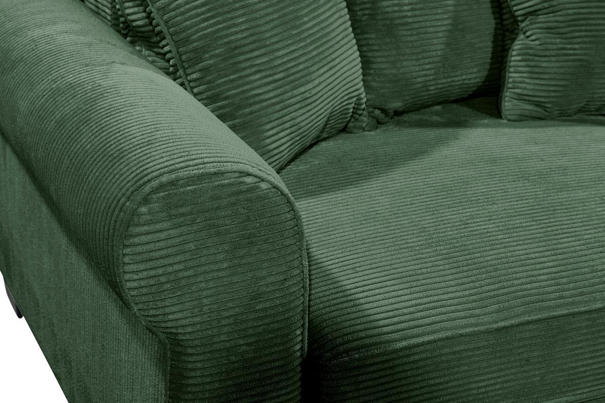 Ecksofa mit Bettkasten Maureen Dunkelgrün - Dunkelgrün/Schwarz, KONVENTIONELL, Textil (255/185cm) - MID.YOU