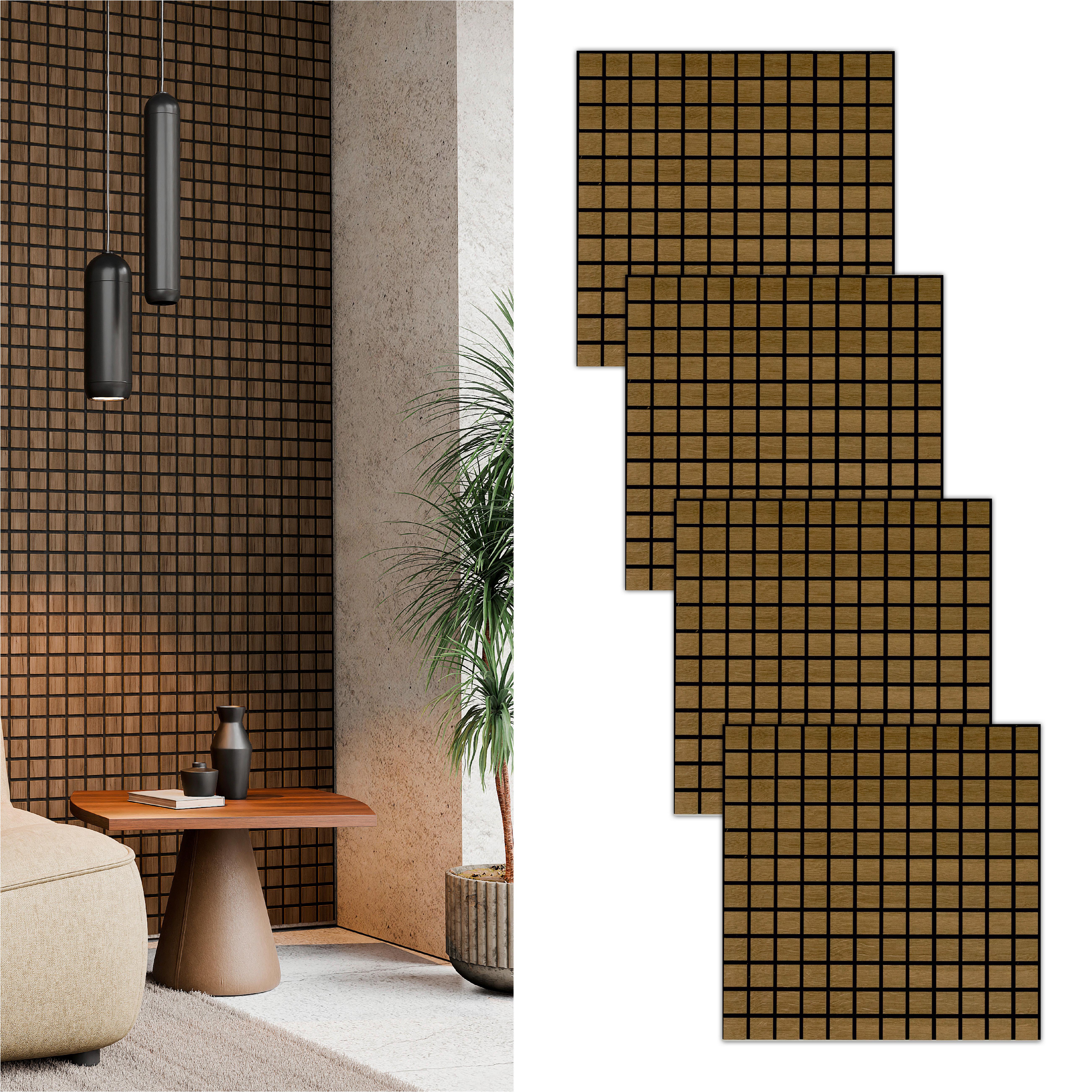 Akustikpaneel Blockbuster Eiche Rustikal - Eichefarben/Dunkelbraun, Basics, Holz/Holzwerkstoff (61/61/0.08cm) - Novel